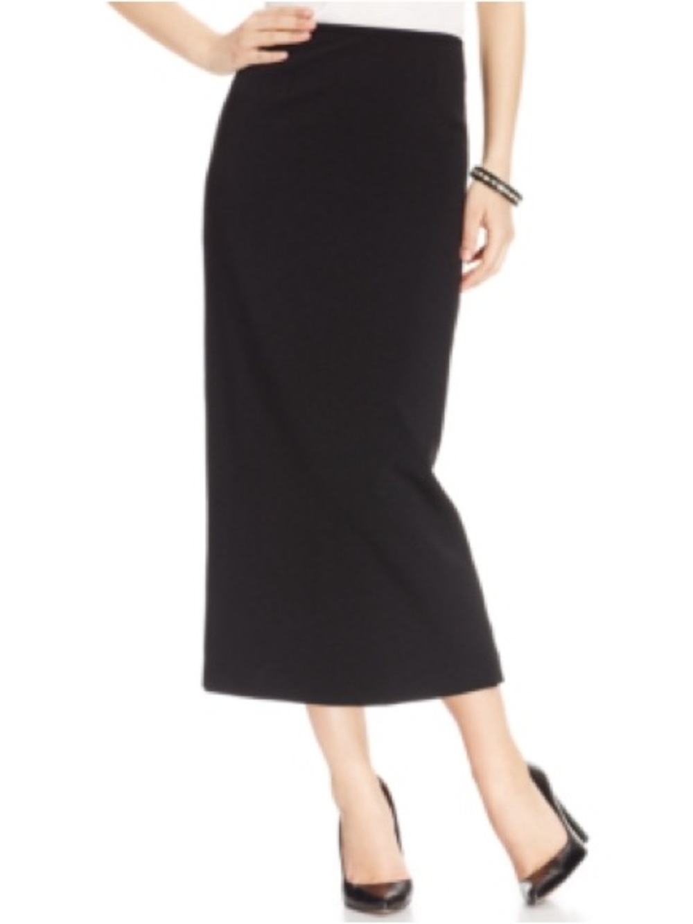 NWT Kasper Black Straight Midi / Maxi Skirt